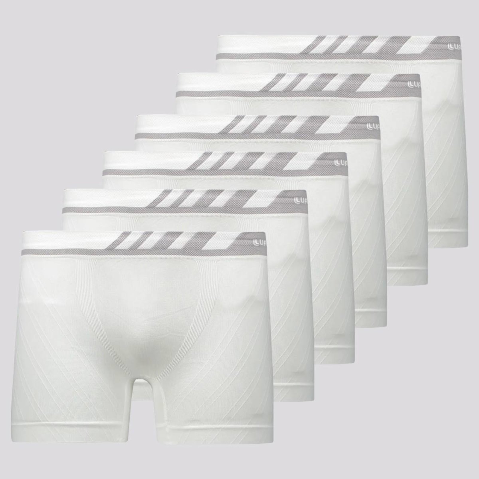 Kit 6 Cuecas Boxer Lupo Microfibra Branca