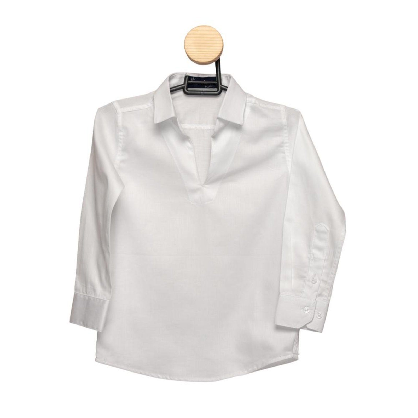 Infantil – Bata Masculina Teodoro Algodão Chevron Lisa Casual Branco 2 Branco