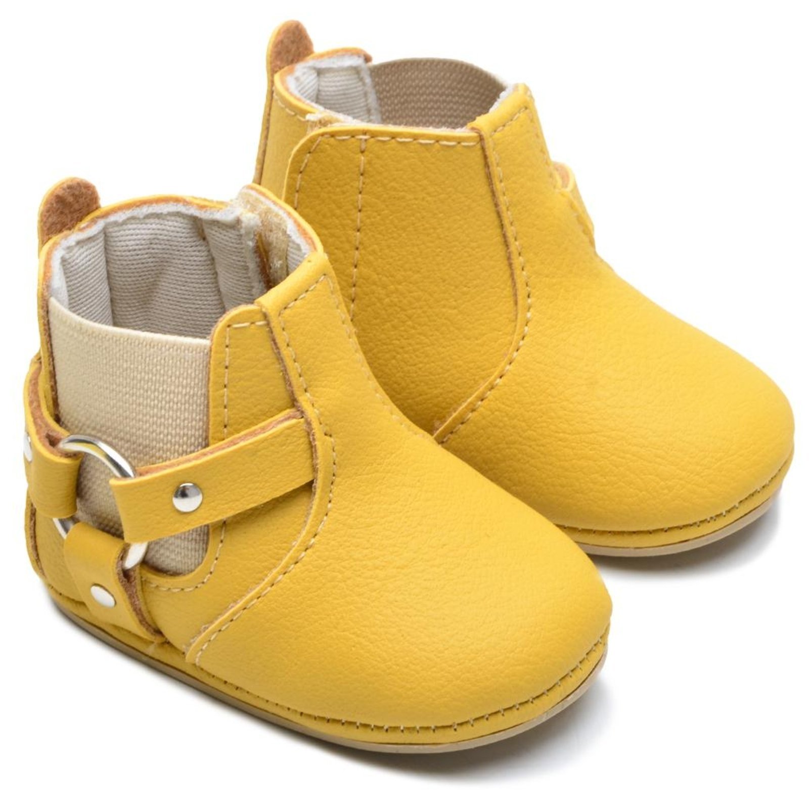 Infantil - Botinha Masculina Country Calce Fácil Conforto Amarelo 14 Amarelo