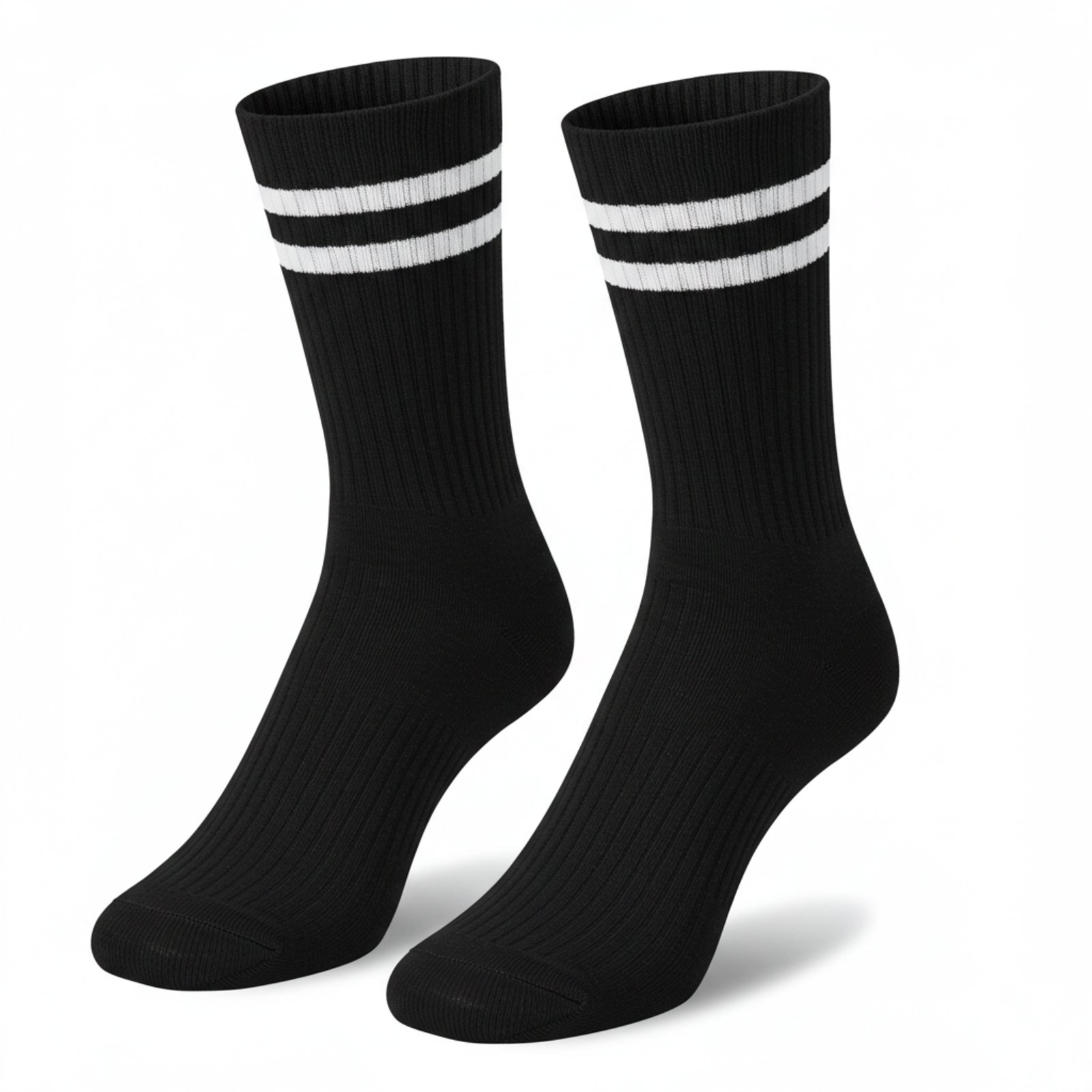 Kit 3 Pares de Meias QLC Sports Algodão Cano Médio Esportiva Preto