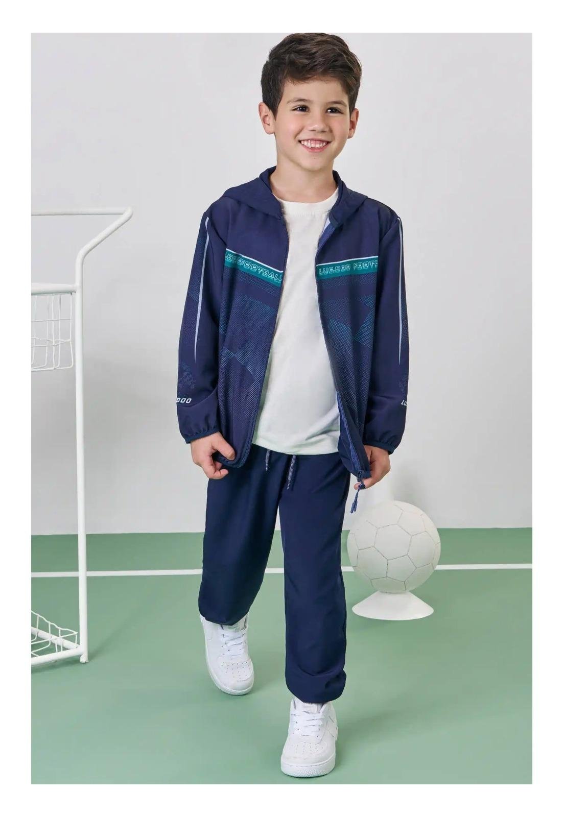Infantil - Conjunto Calça Casaco Azul Menino LucBoo 10 Azul
