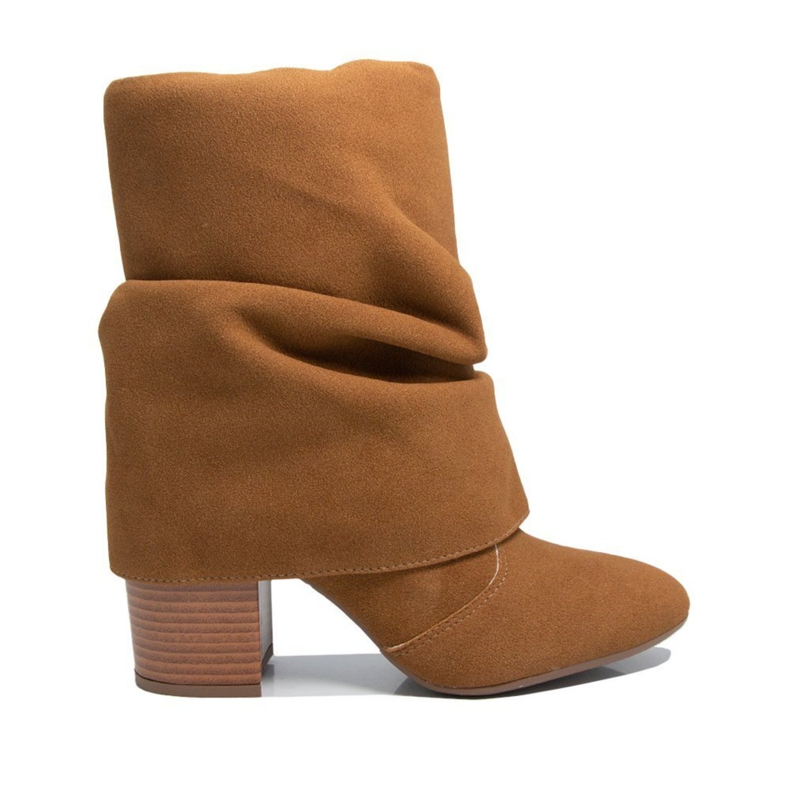 Bota Unique Bico Arredondado Capa Removivel Unique Caramelo