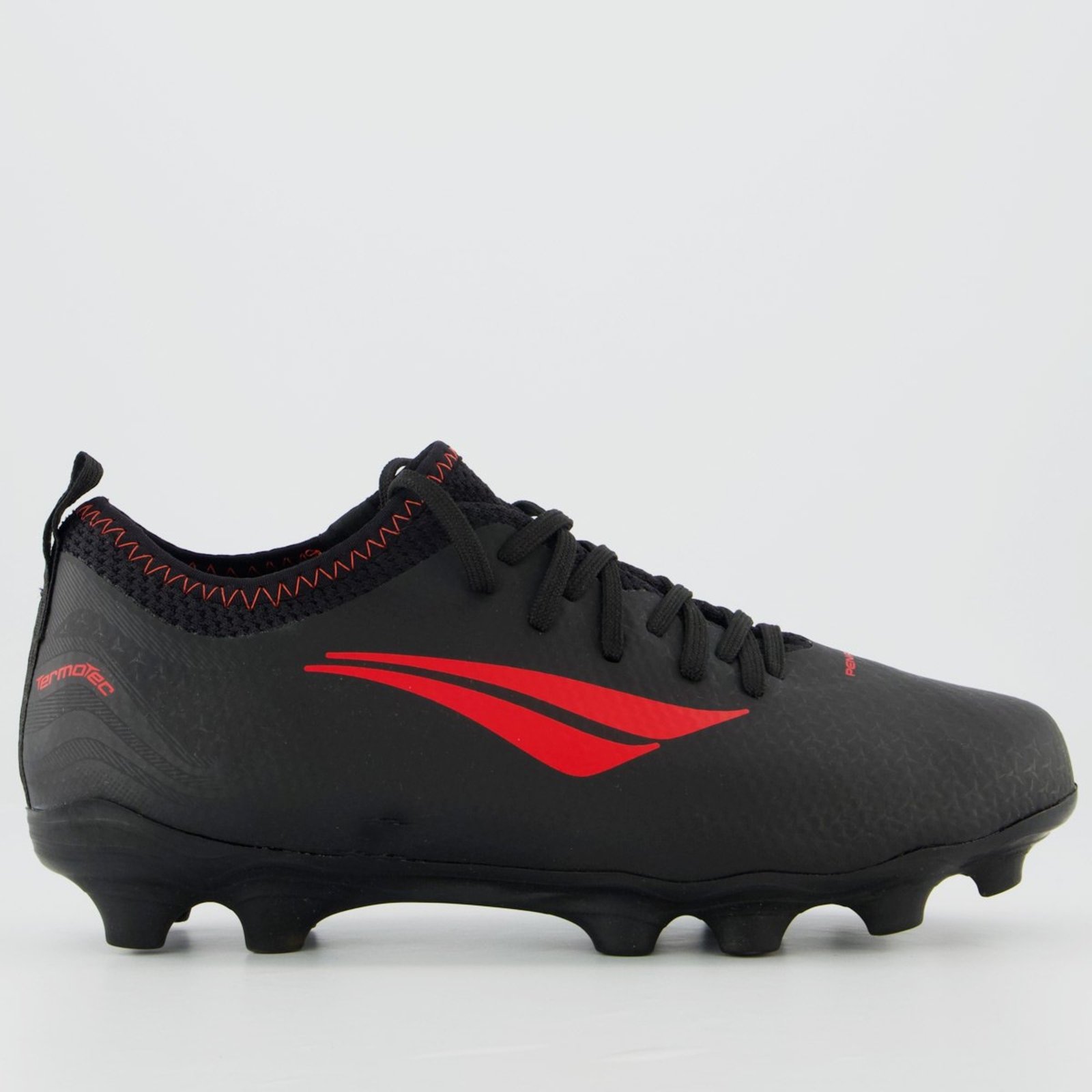 Chuteira Penalty S11 Locker Ecoknit XXI Campo Preta e Vermelha