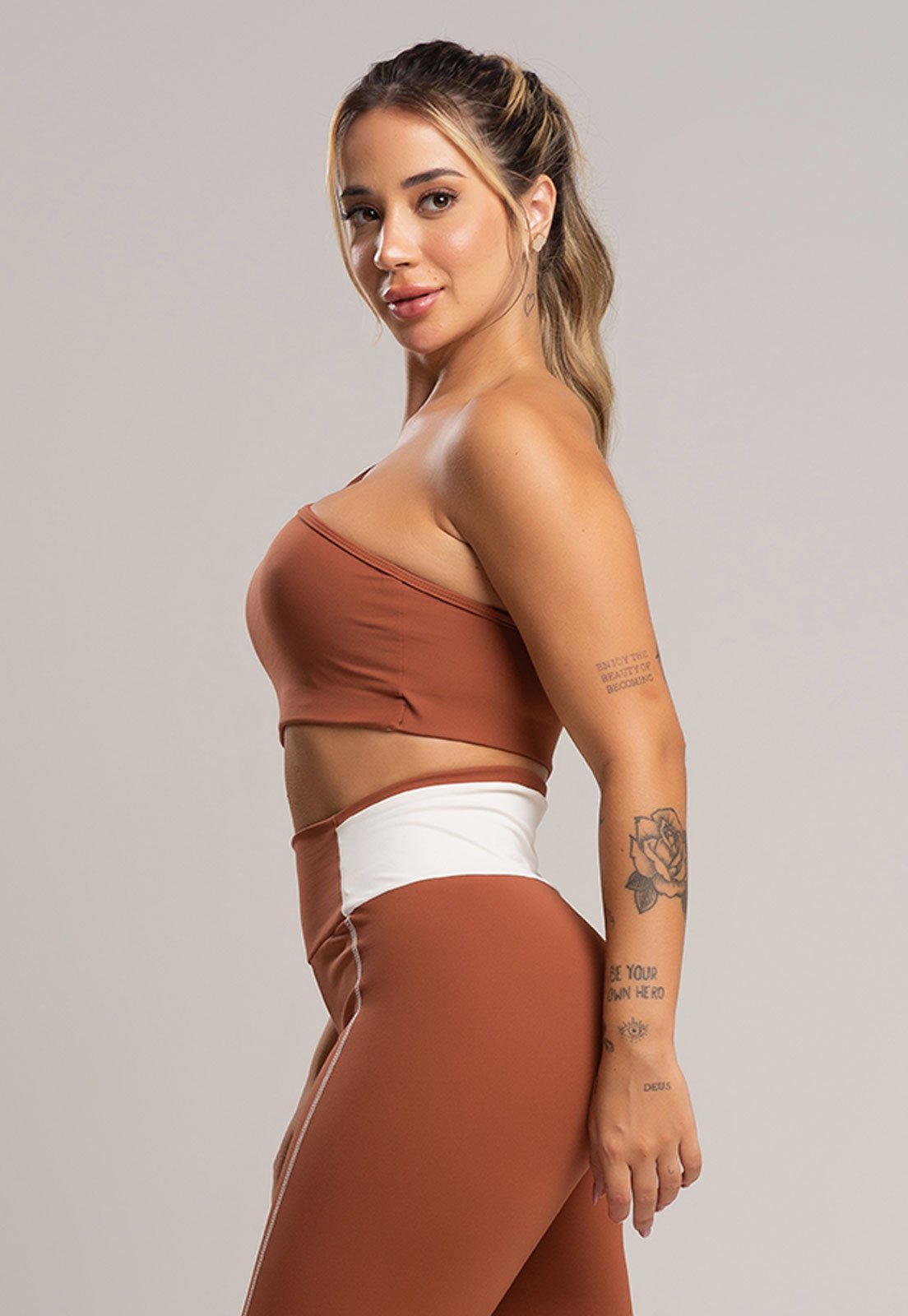 Top Cropped MVB Modas Fitness Duplo Alcinha Poliamida Mousse