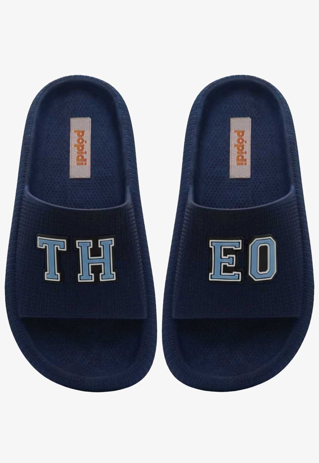 Infantil - Chinelo Pópidi Personalizado THEO Estilo Nuvem Marinho