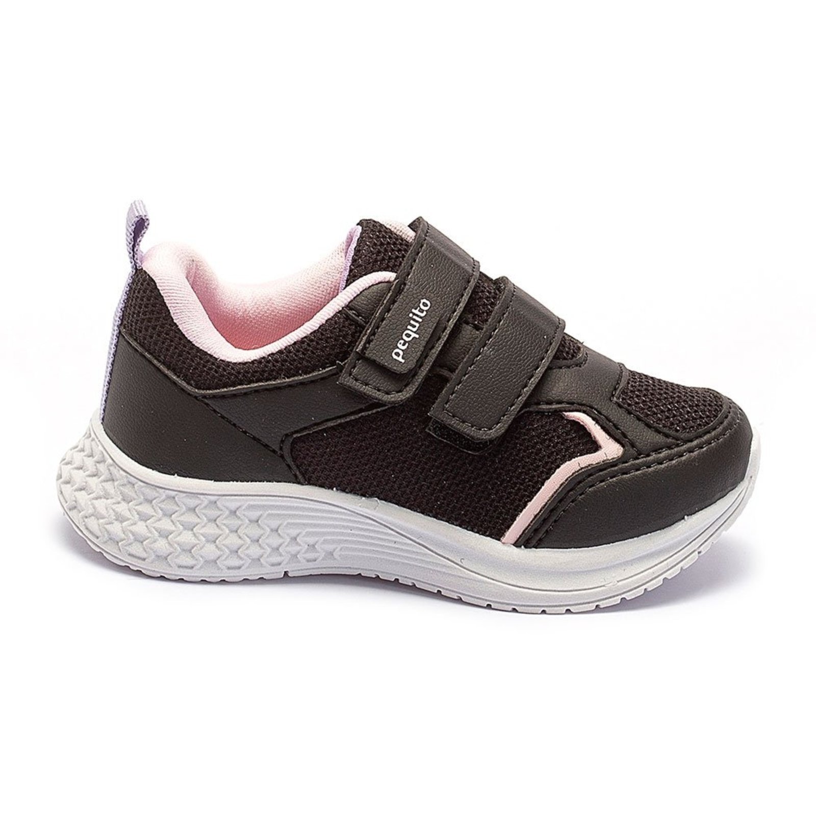 Infantil – Tênis Menina Casual Confortável Preto Rosa Pequito