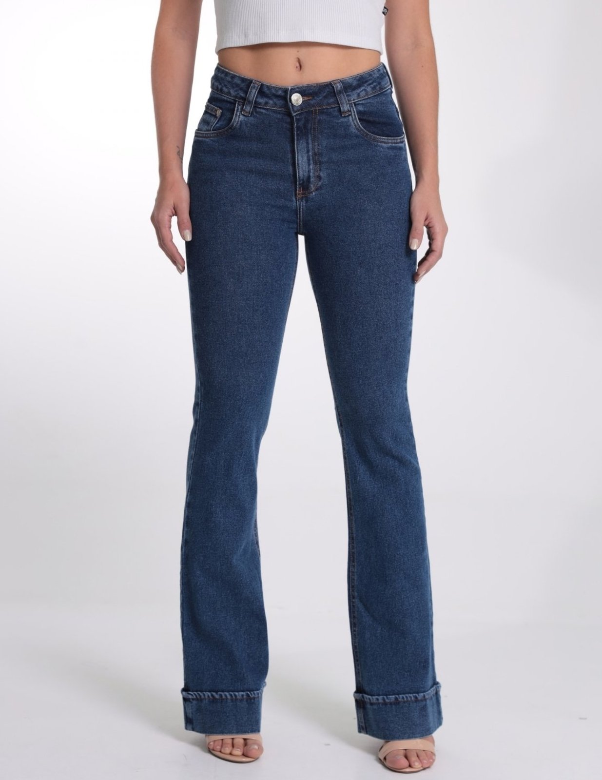 Calça Flare Jeans Feminina Barra Italiana Revanche-CA.FEM.00496