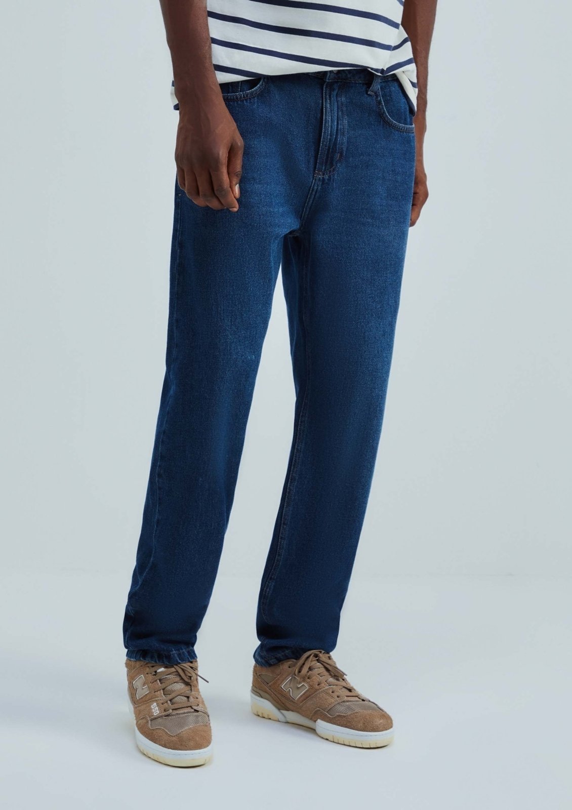 Vista 3 Calça Jeans Básica Masculina Reta azul azul