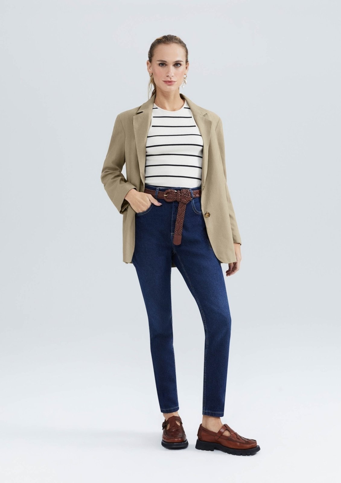 Calça Jeans Básica Feminina Cintura Média Skinny Hering