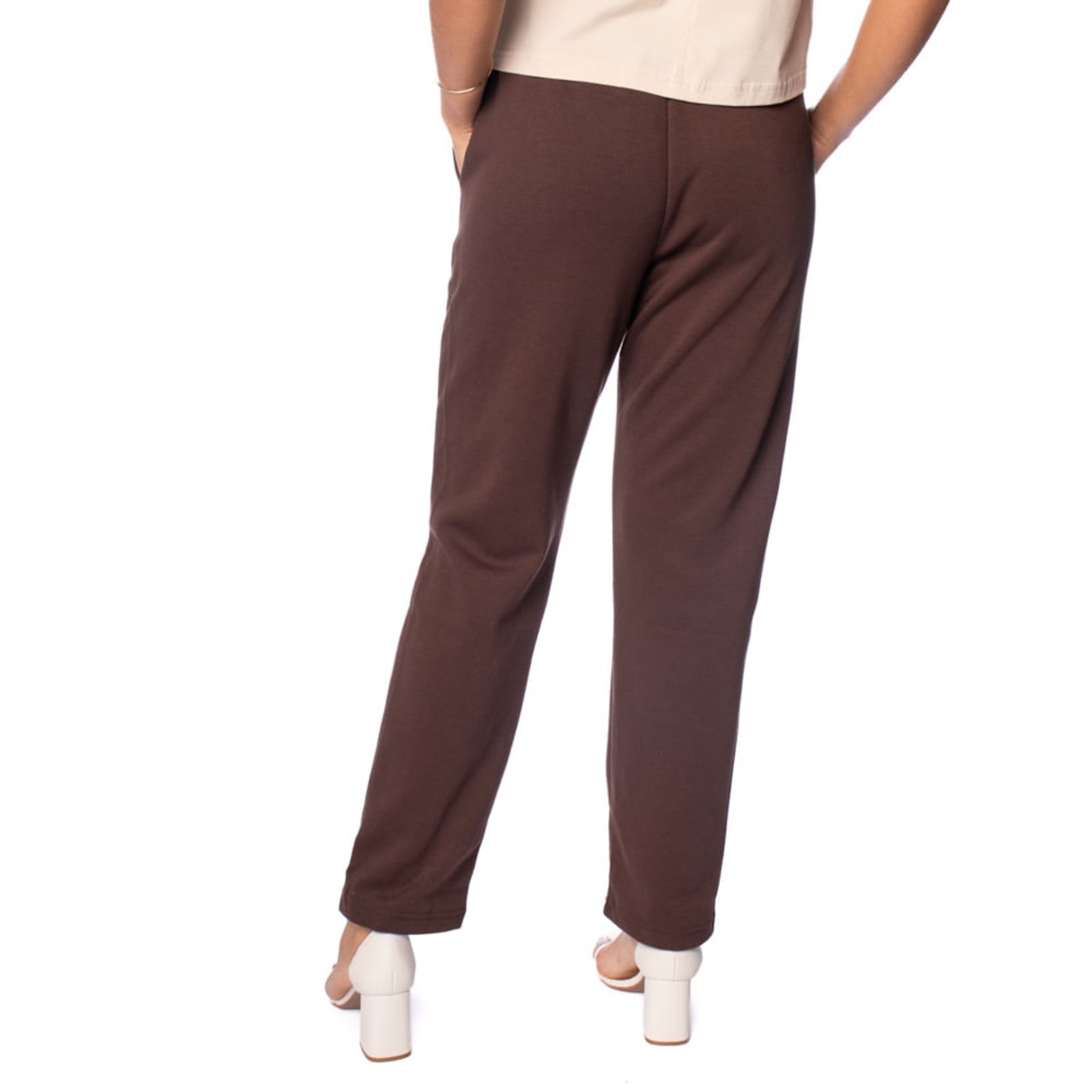 Vista 3 Calça Feminina Pellini Reta Cintura Alta café Pellini café