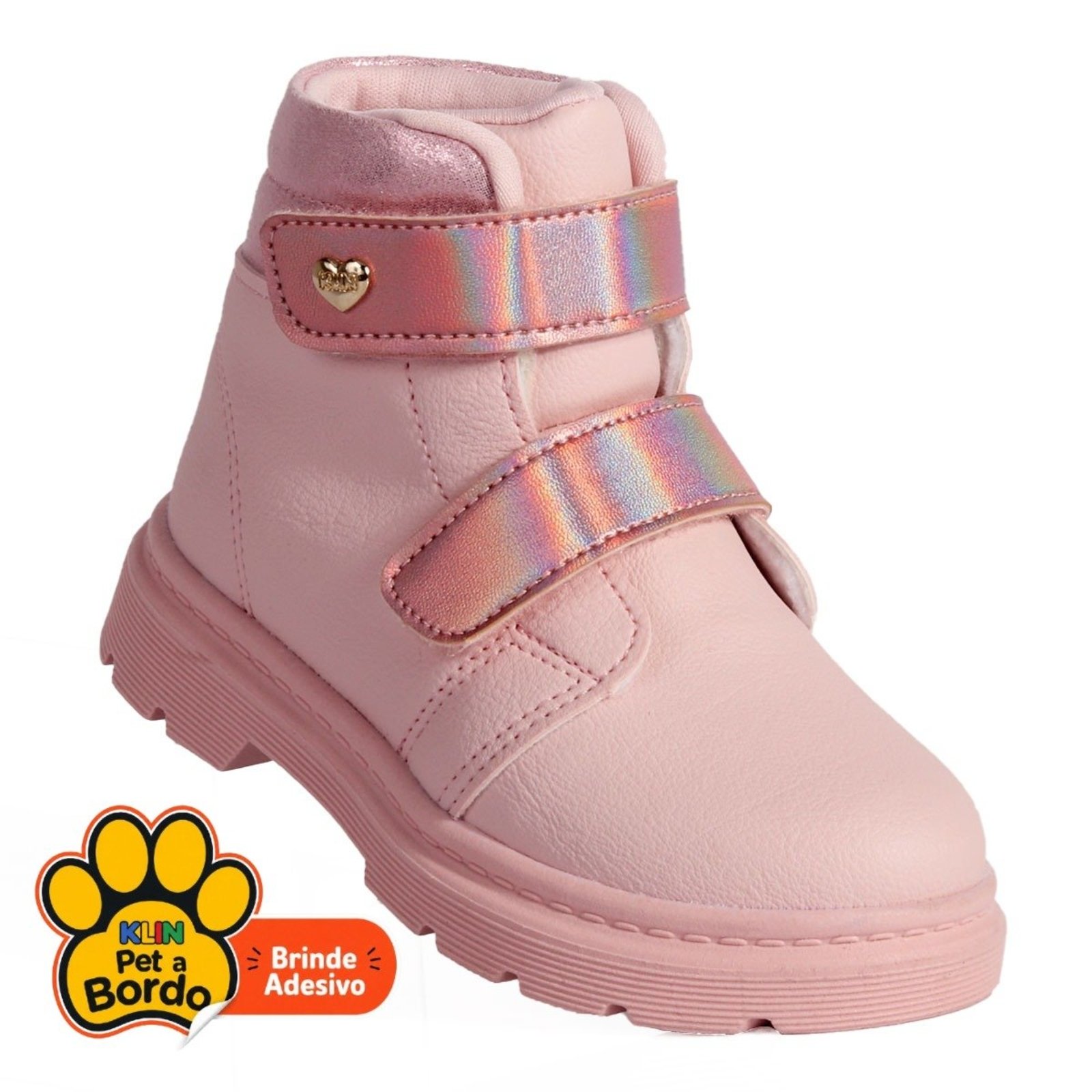 Infantil - Coturno Menina Klin London Tratorado Anatômico Rosa