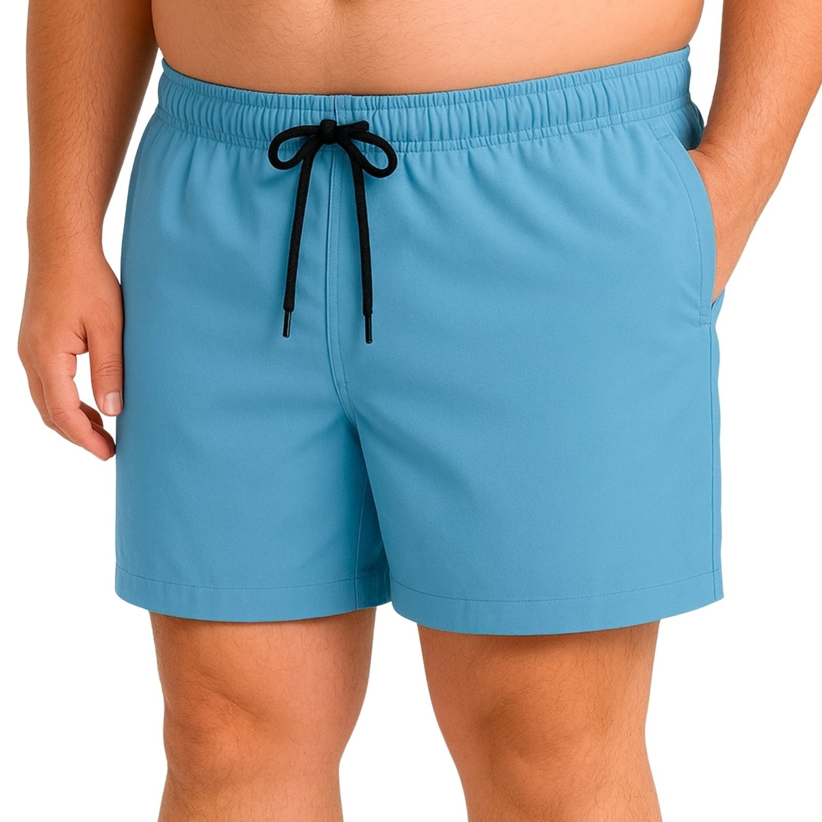 Vista 3 Kit 3 Short Bermuda Masculina Plus Size Moda Praia Calor Verão G1 G2 Liso Relaxado preto Relaxado preto