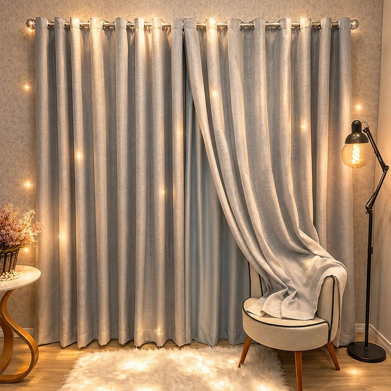 Cortina Athenas para Varão 4,00m x 2,70m Linha Nobre - Cinza
