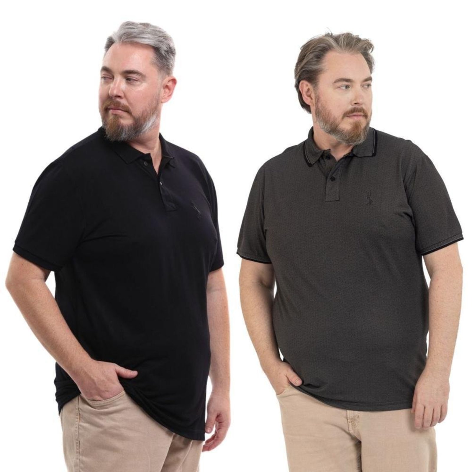 Kit 2 Camisa Polo Masculina Plus Size Piquet Viscose Dry