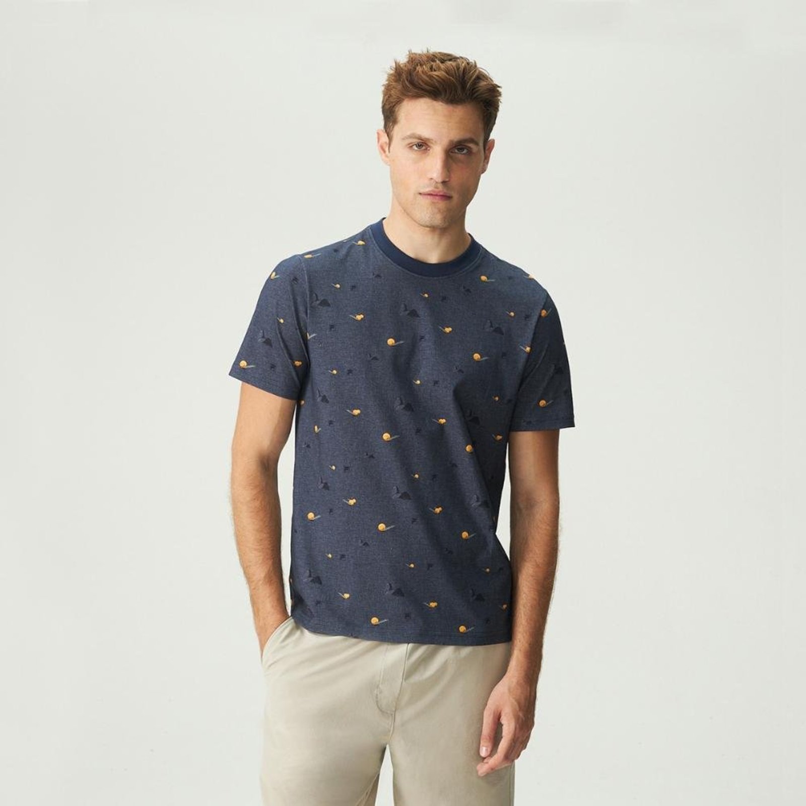Camiseta Fila Regular Mountain Full Print Masculina Incolor