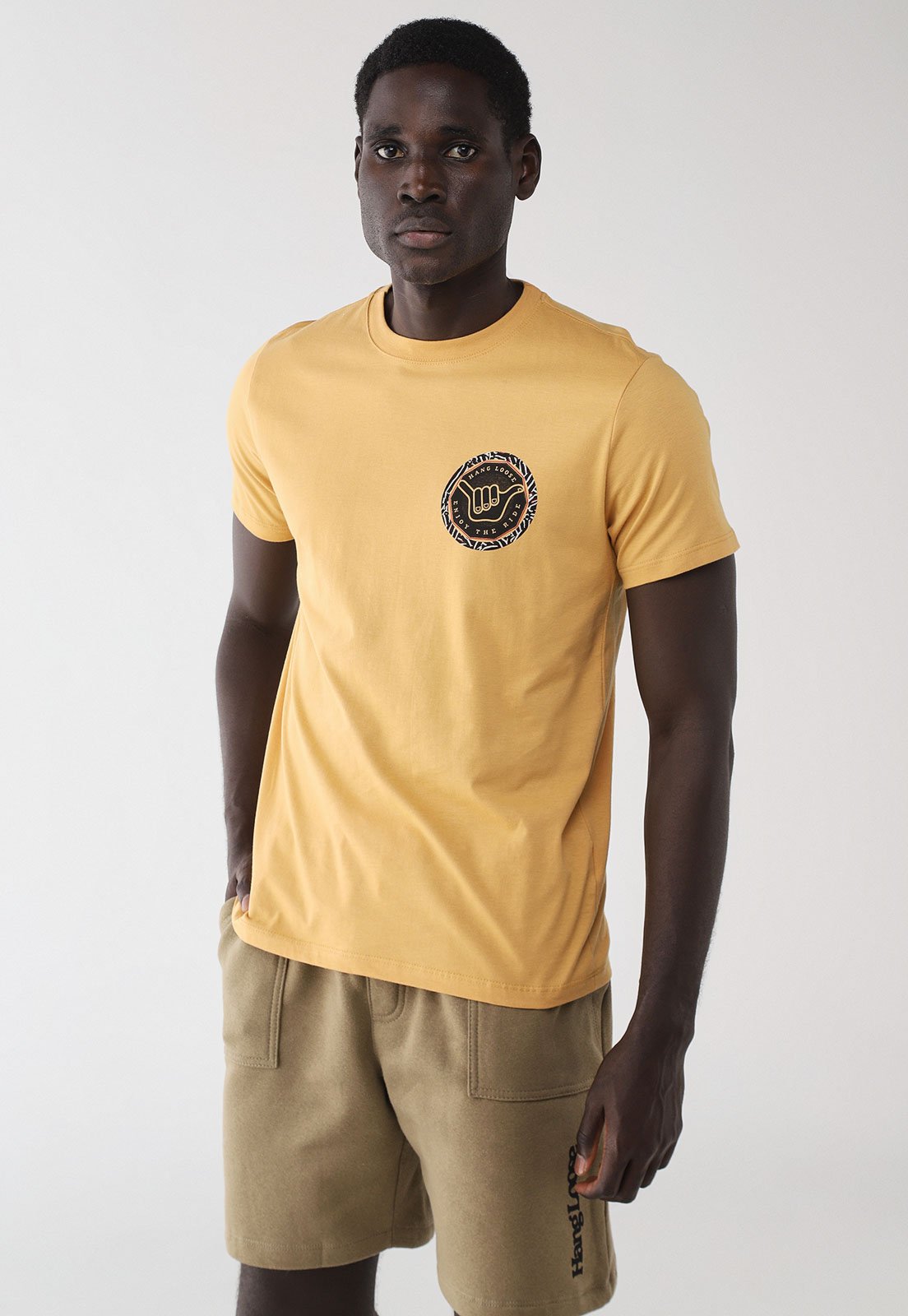 Camiseta Masculina Hang Loose Silk MC Optical Amarela