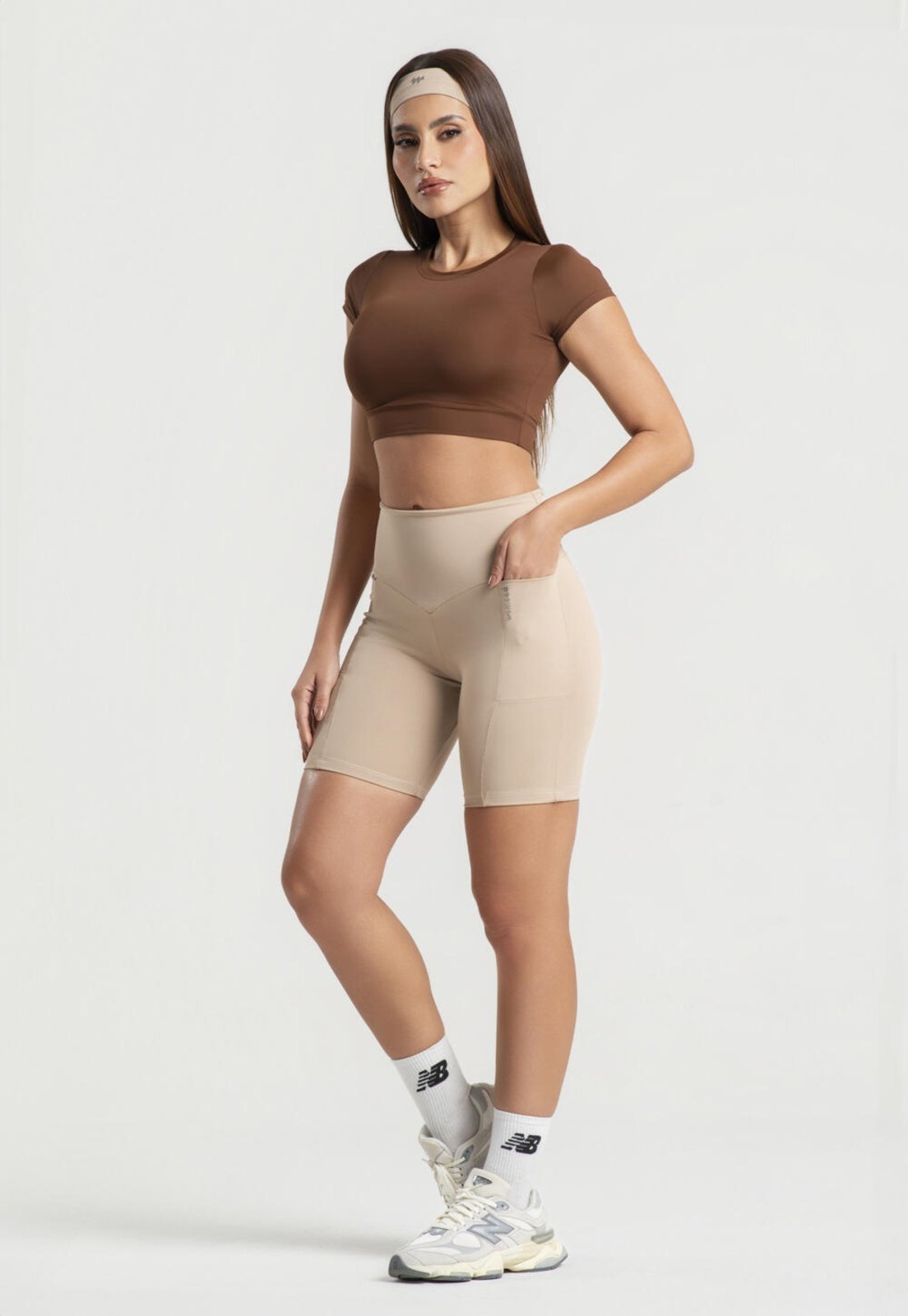 Cropped Manga Curta Marrom Wemood Tp014-007 Marrom