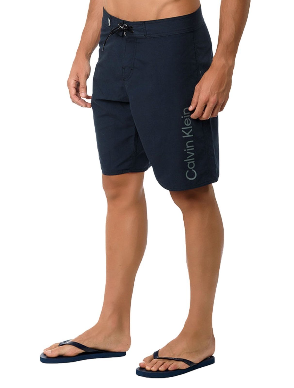 Bermuda Calvin Klein Swimwear Masculina D Água Vertical Logo Azul Marinho