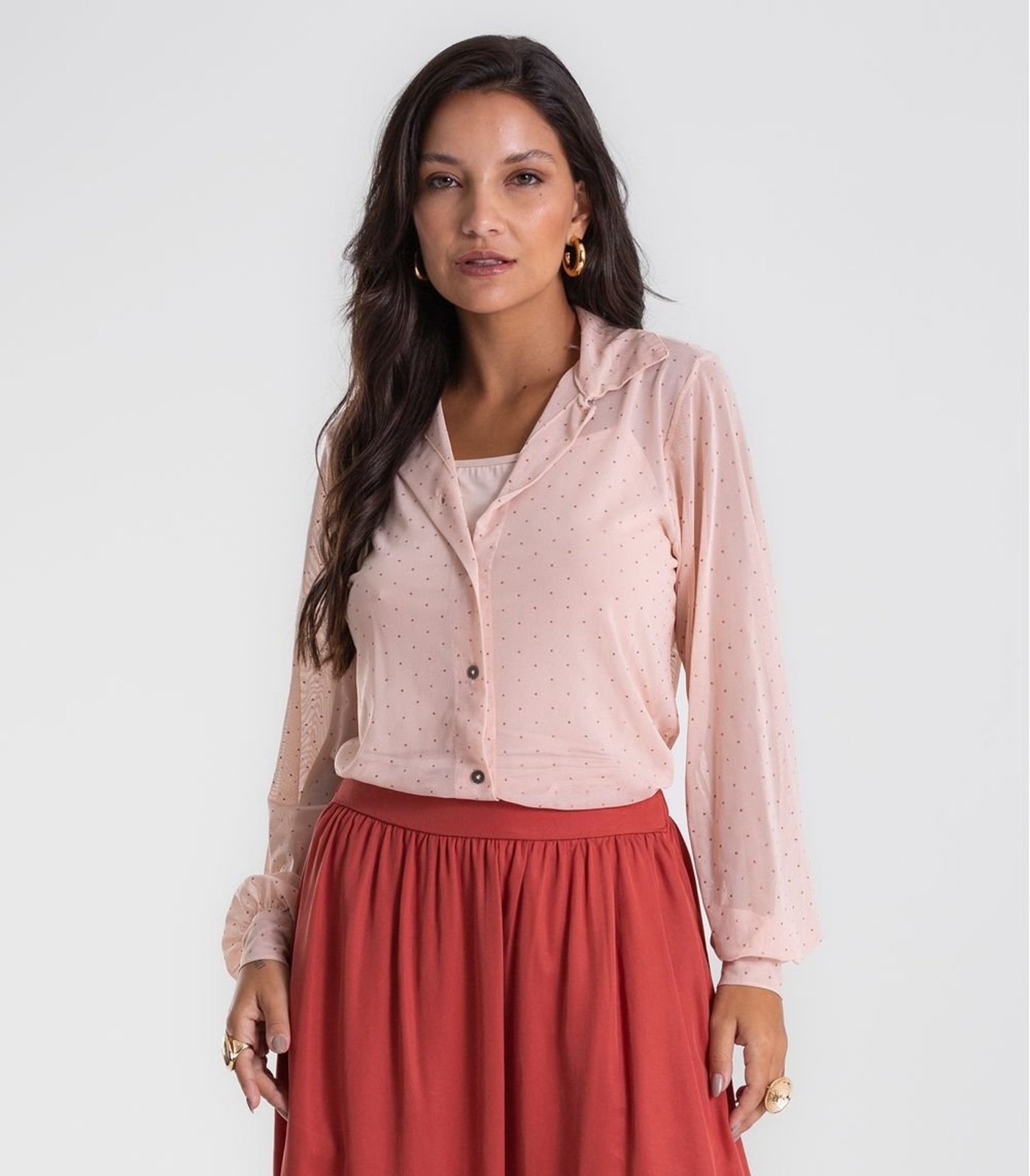 Conjunto De Camisa Tule Com Top Endless Rosa