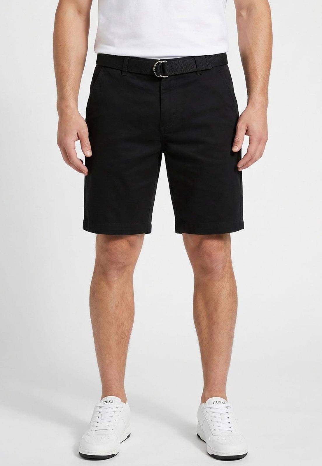 Bermuda Guess Sarja Com Cinto Preto