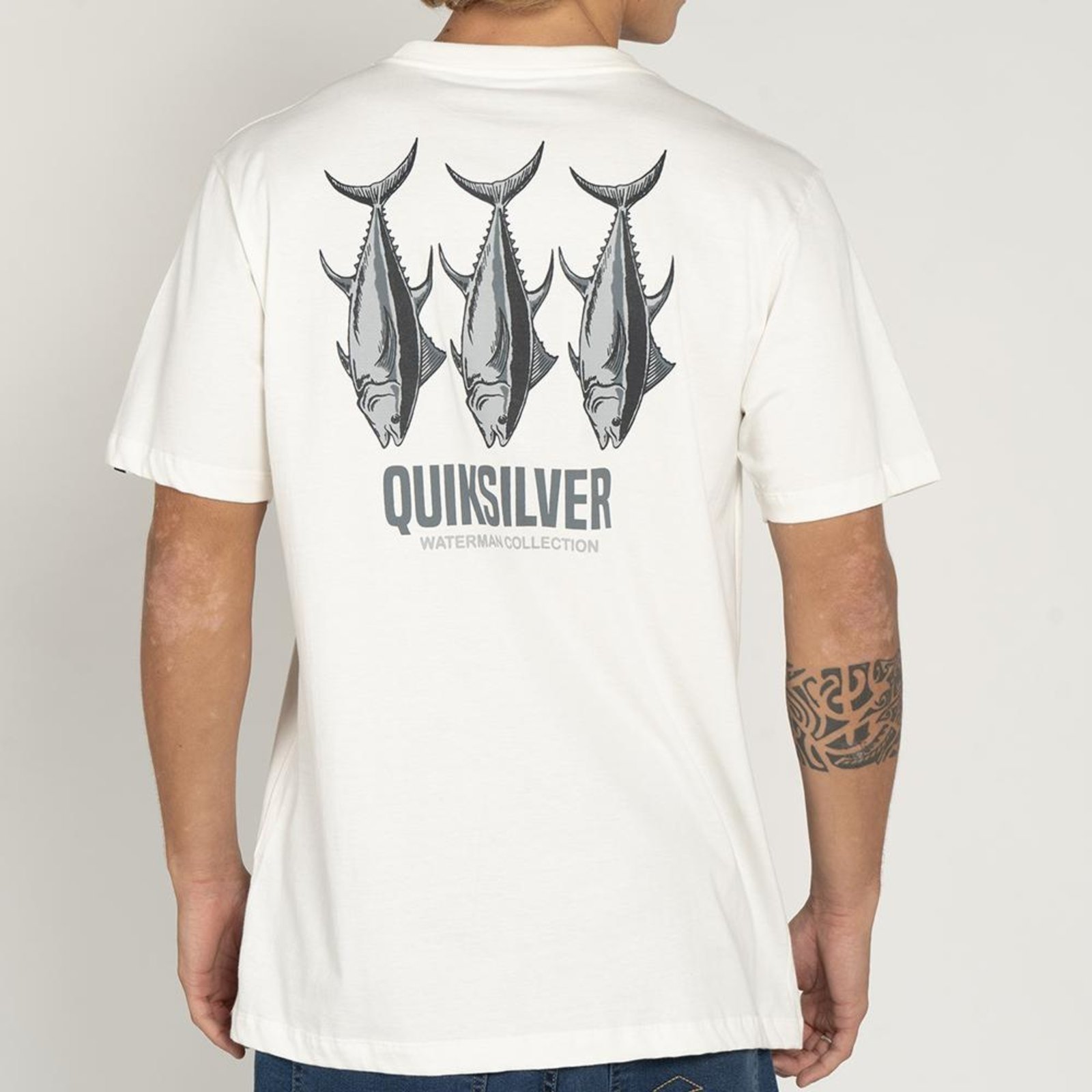 Camiseta Quiksilver Blue Fin WT25 Masculina Show White