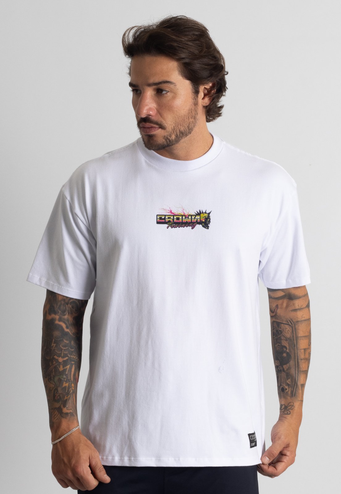 Camiseta Masculina Crown Training Oversized Punk Musculação Maromba