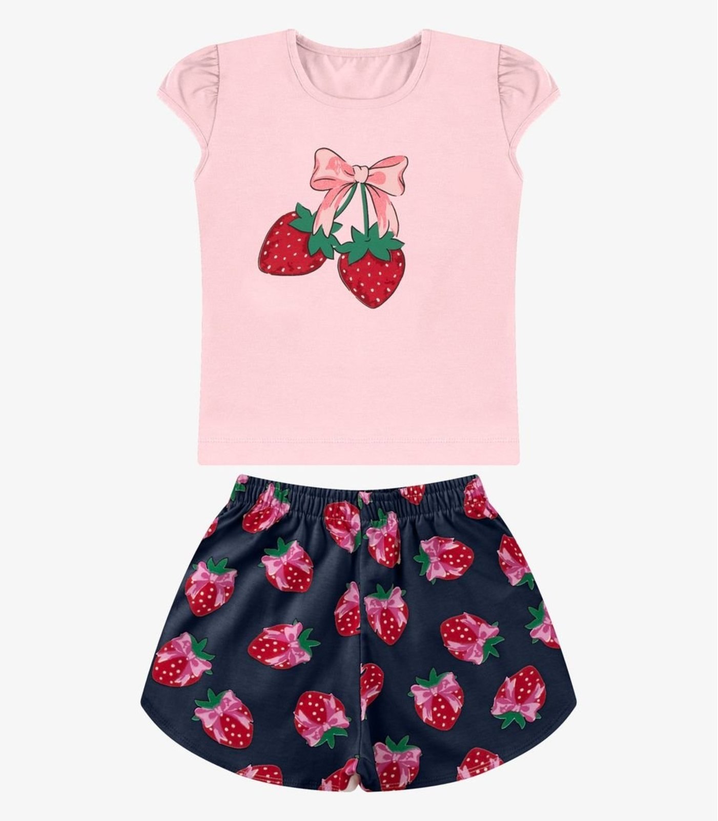 Infantil - Conjunto Blusa com Shorts Menina Rovi Rosa