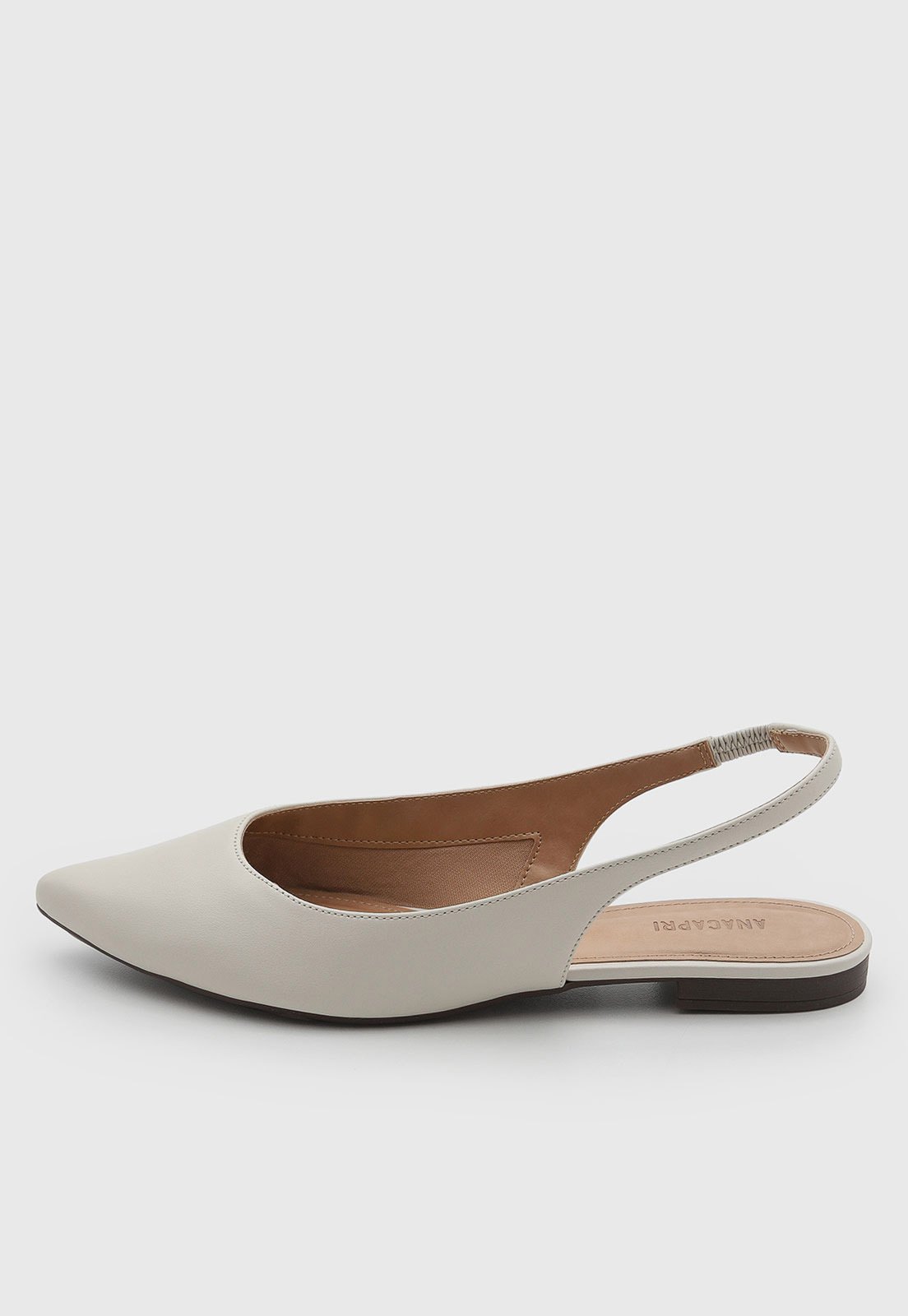 Sapatilha Feminina ANACAPRI Bico Fino Off-White