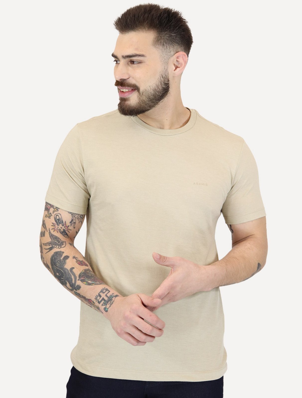 Camiseta Aramis Masculina Eco Lisa Cáqui