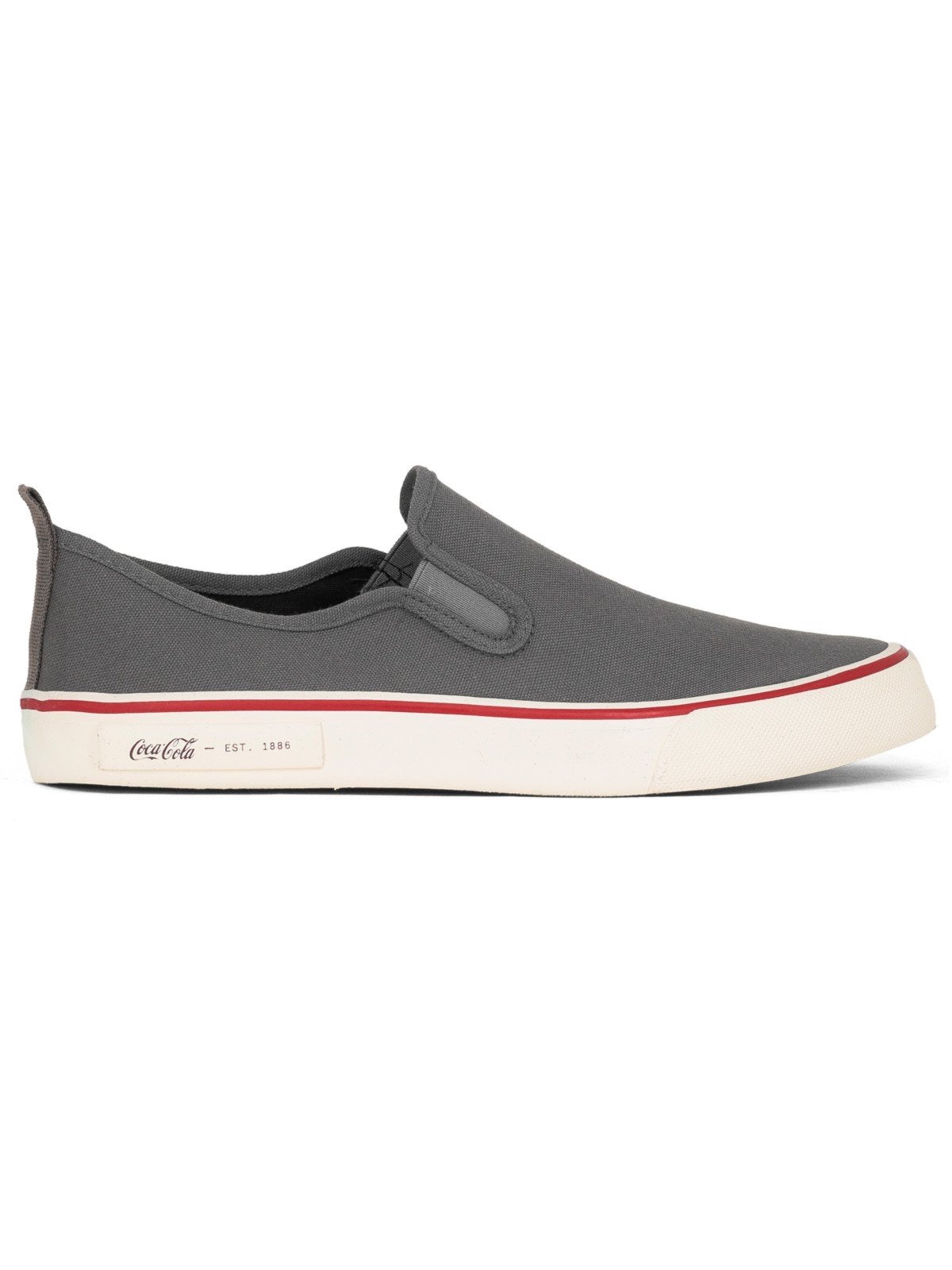 Tênis Masculino Slip On Coca Cola Iate City Casual Calce Fácil Confortável Cinza Steel Grey