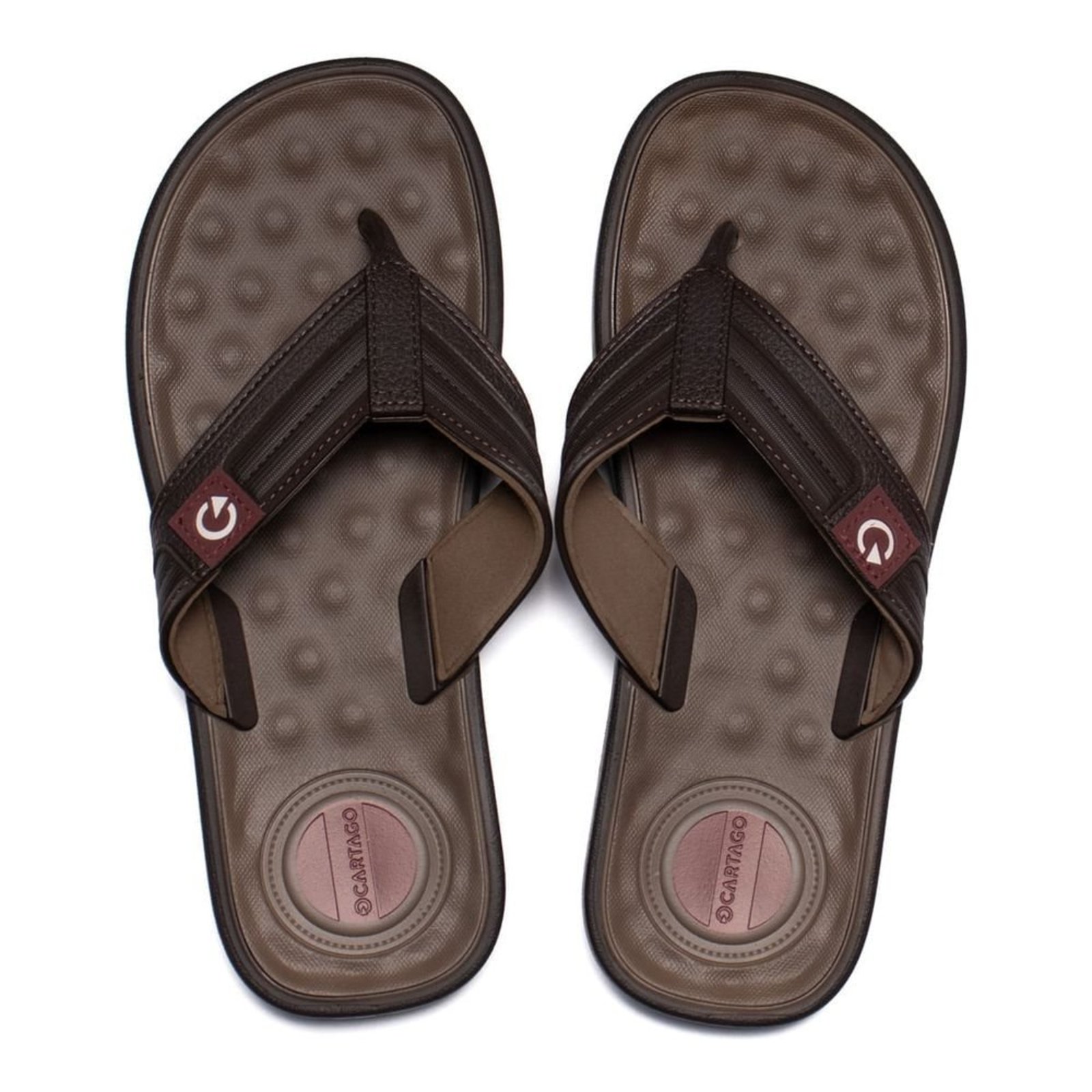 Infantil - Chinelo Masculino Cartago Alabama Tiras Largas Marrom/Vinho