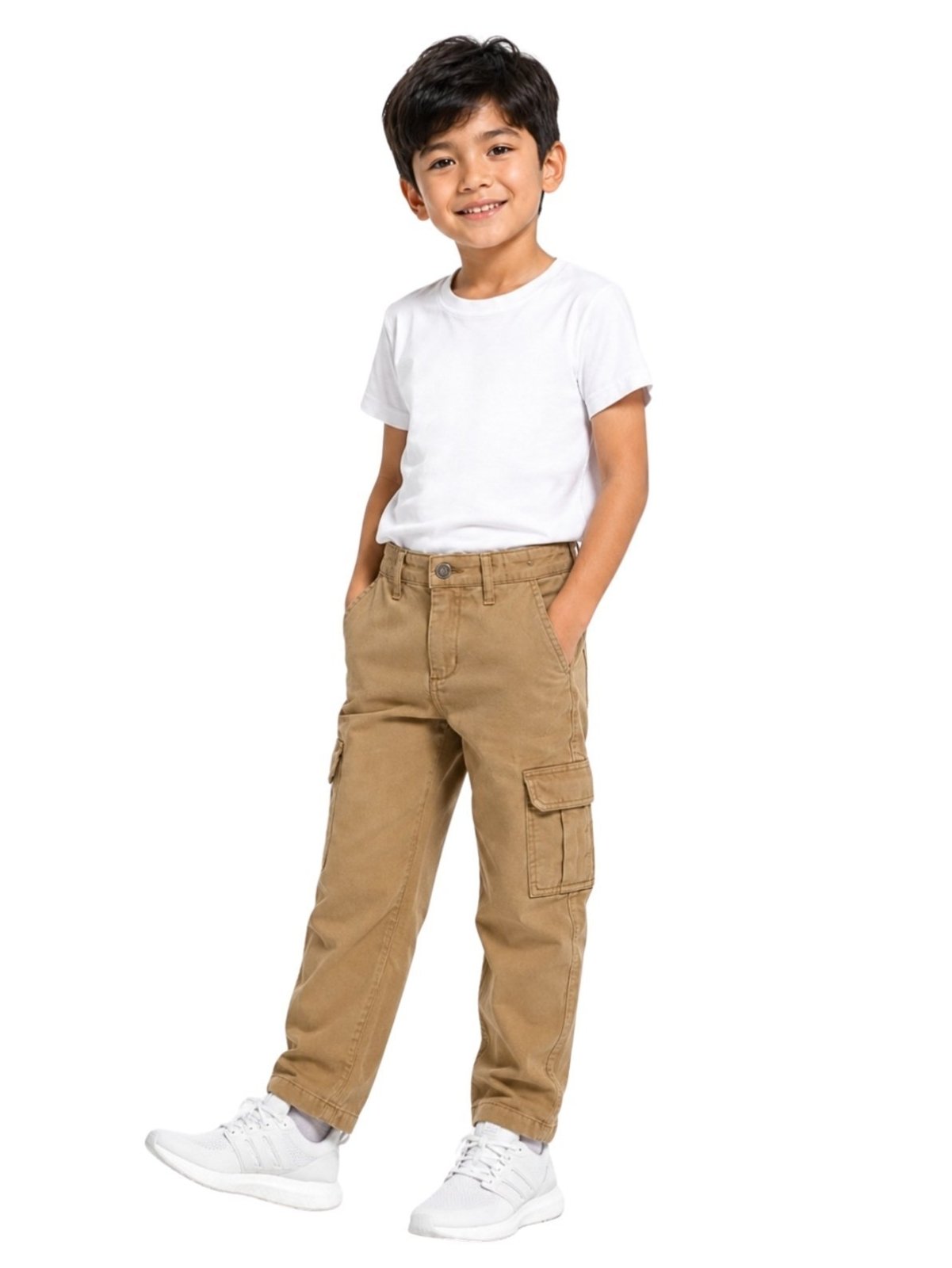 Infantil - Calça Sarja Crawling Cargo Masculina Marrom