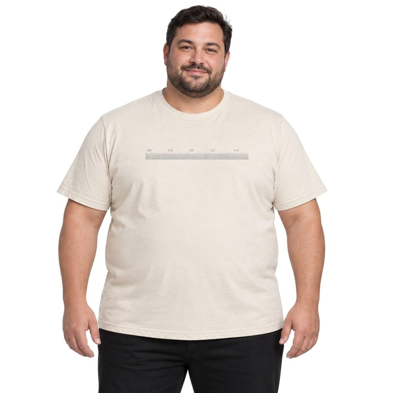 Camiseta Manga Curta Ogochi Plus Size Masculina 006563040 Areia