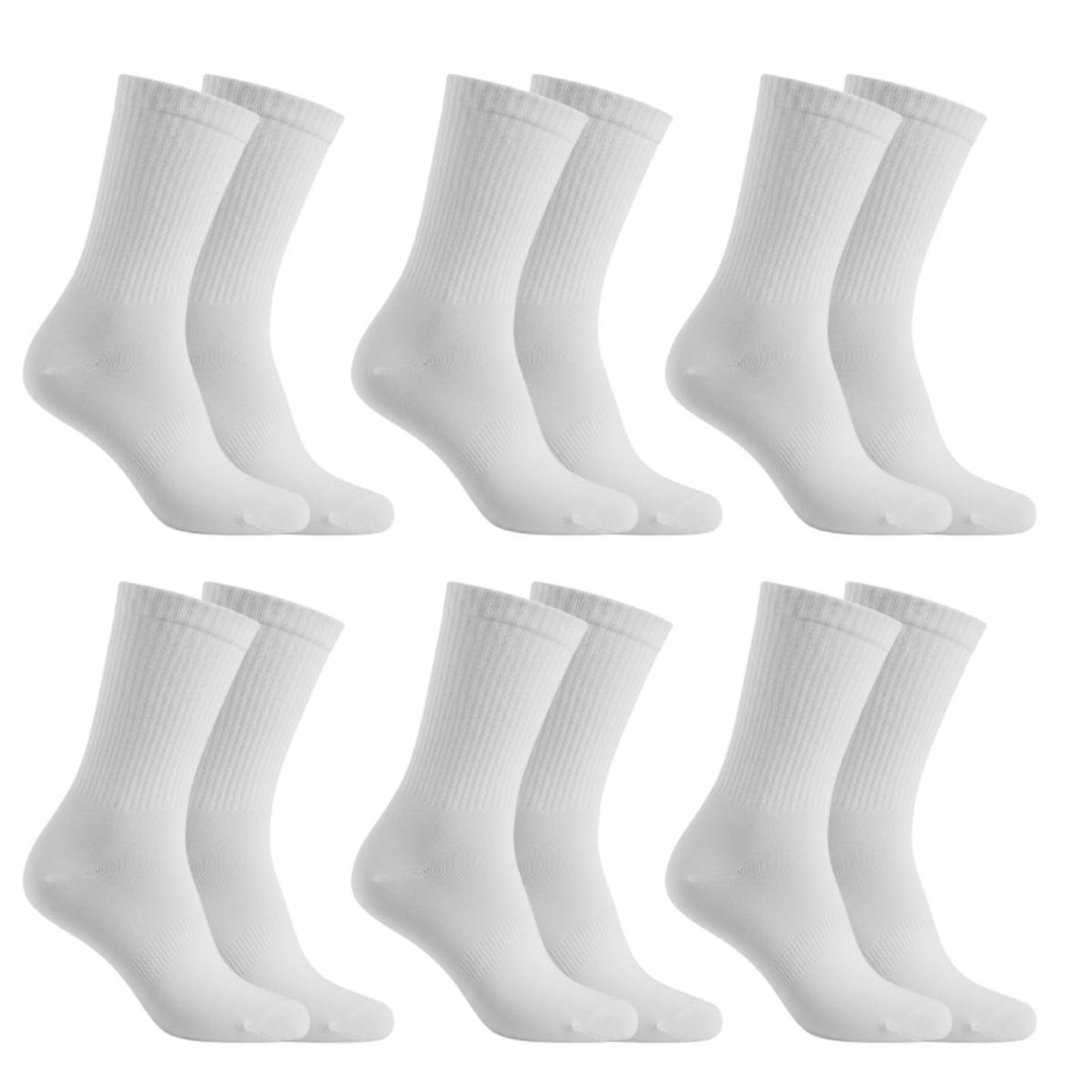 Kit 6 Pares de Meias QLC Sports Cano Médio Branco