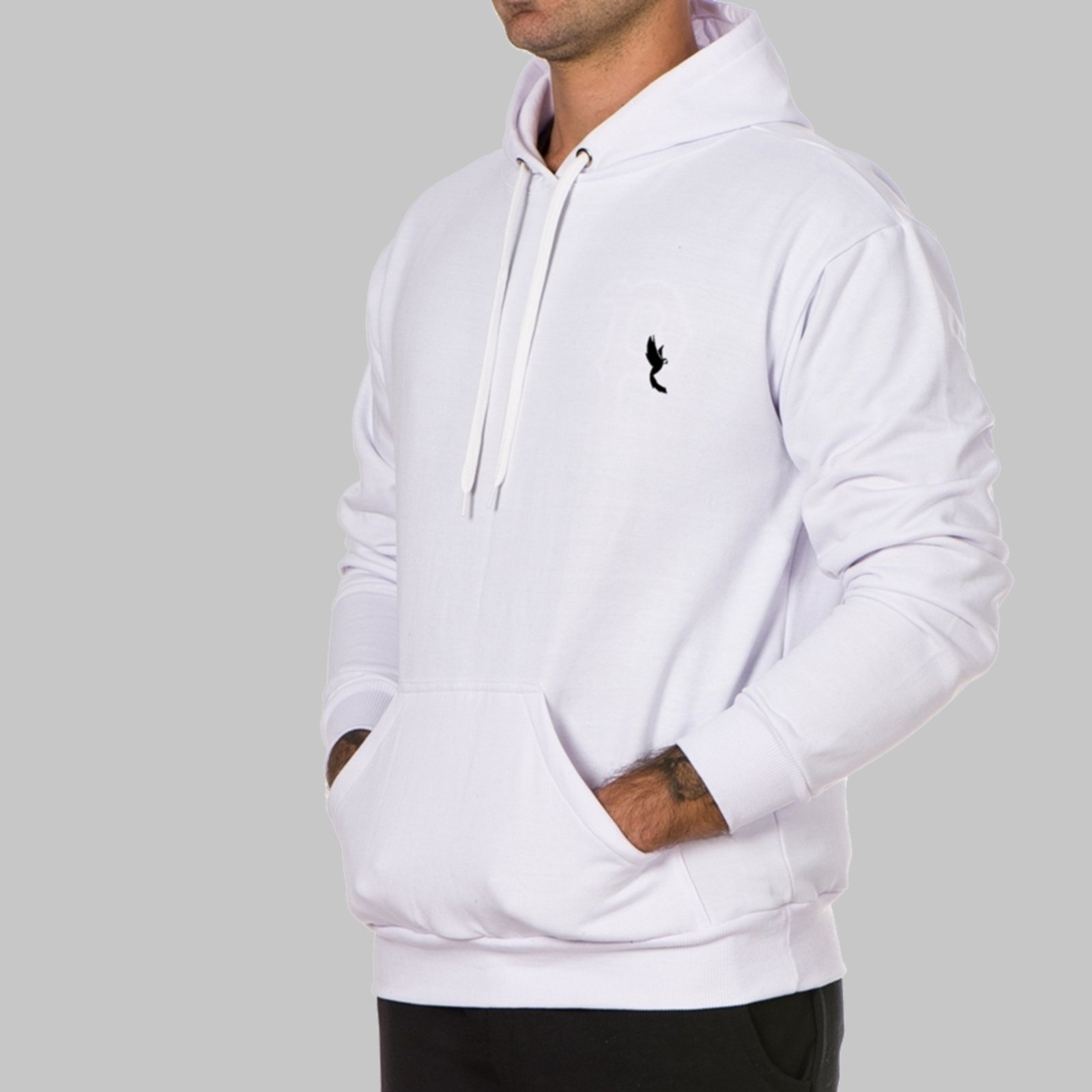 Vista 3 Blusa Moletom Inverno Polo Blu Com Capuz e Bolso Canguru Branco branco blu Polo Blu branco blu