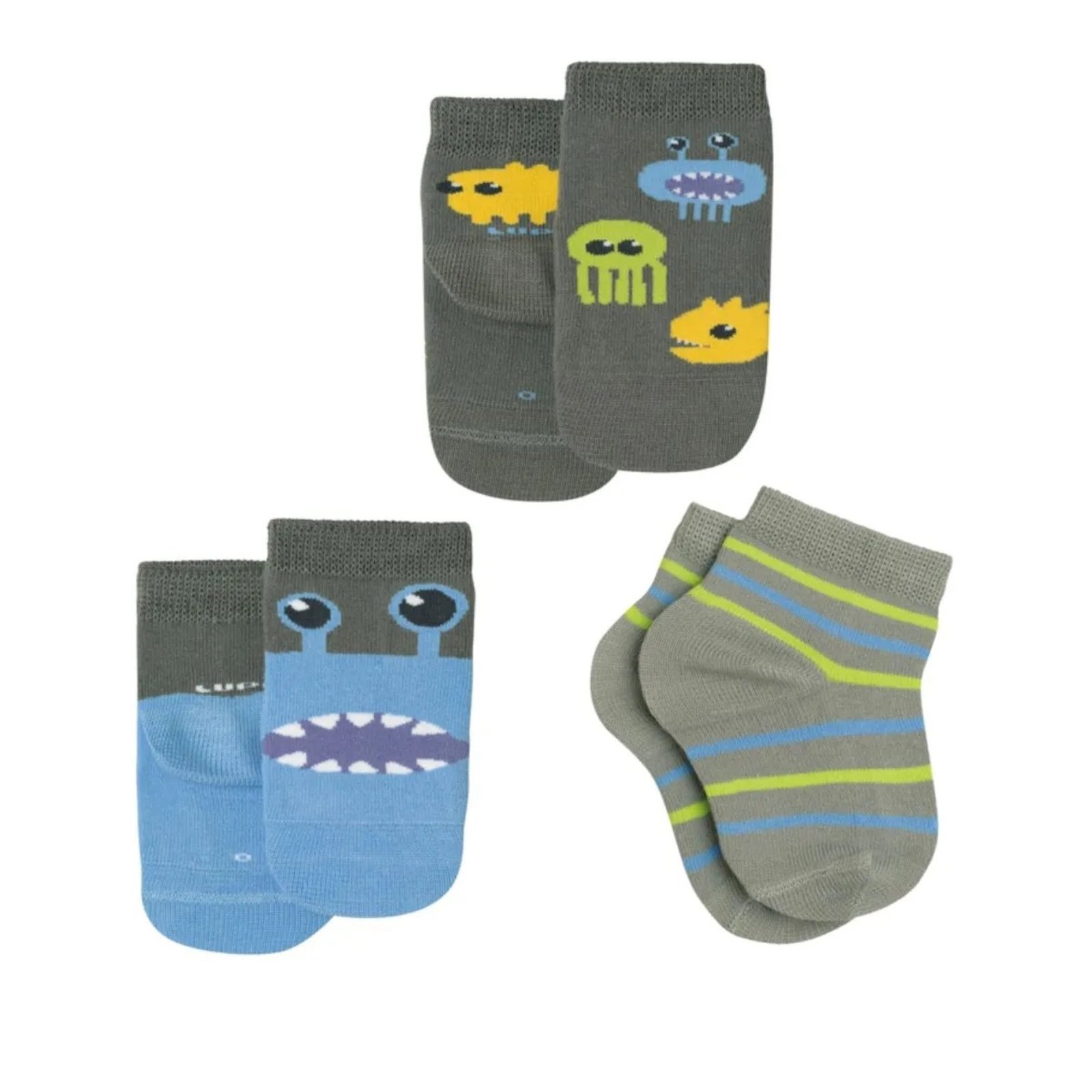 Kit com 3 pares de Meia menino Lupo
