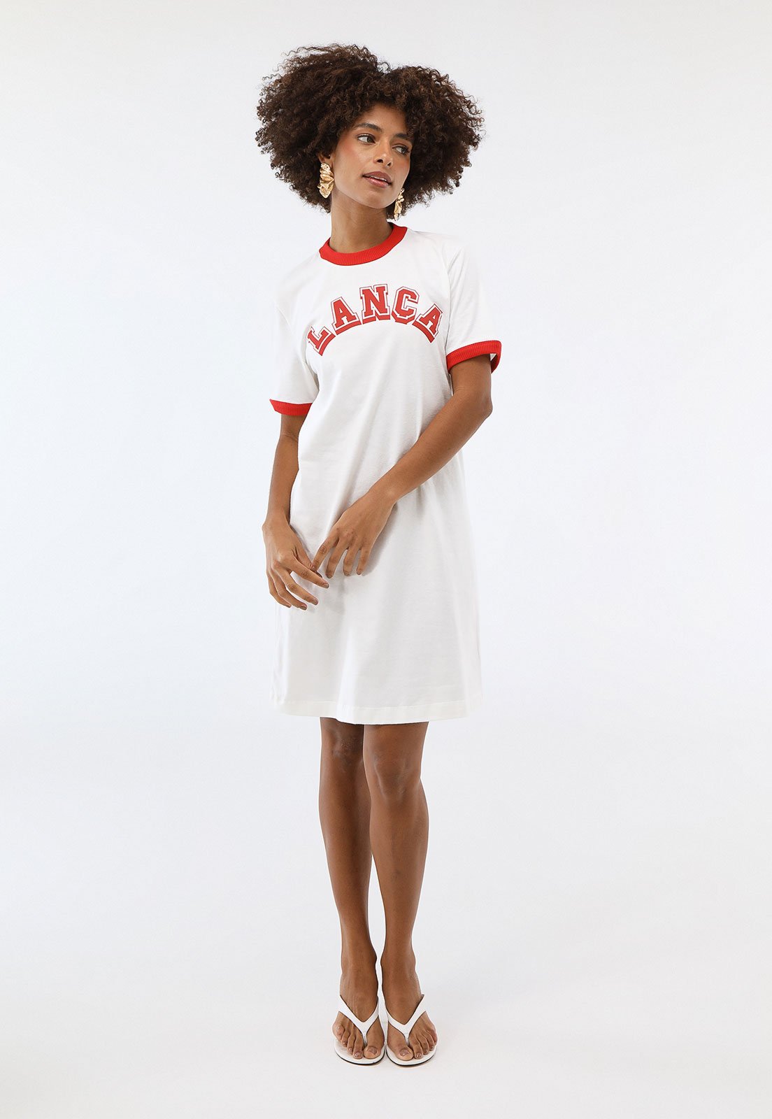 Vestido Lança Perfume Curto Big Logo Branco