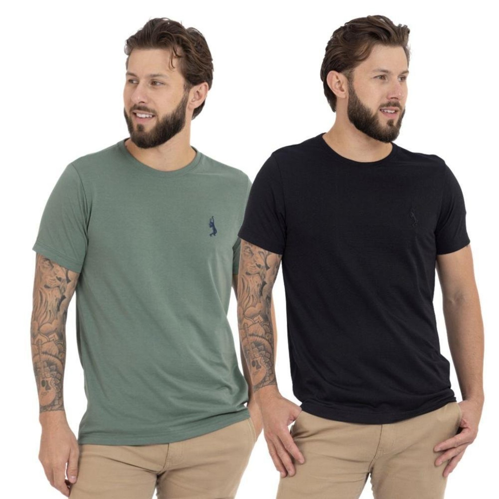 Kit 2 Camiseta Básica Casual Masculina Confortável em Malha Leve