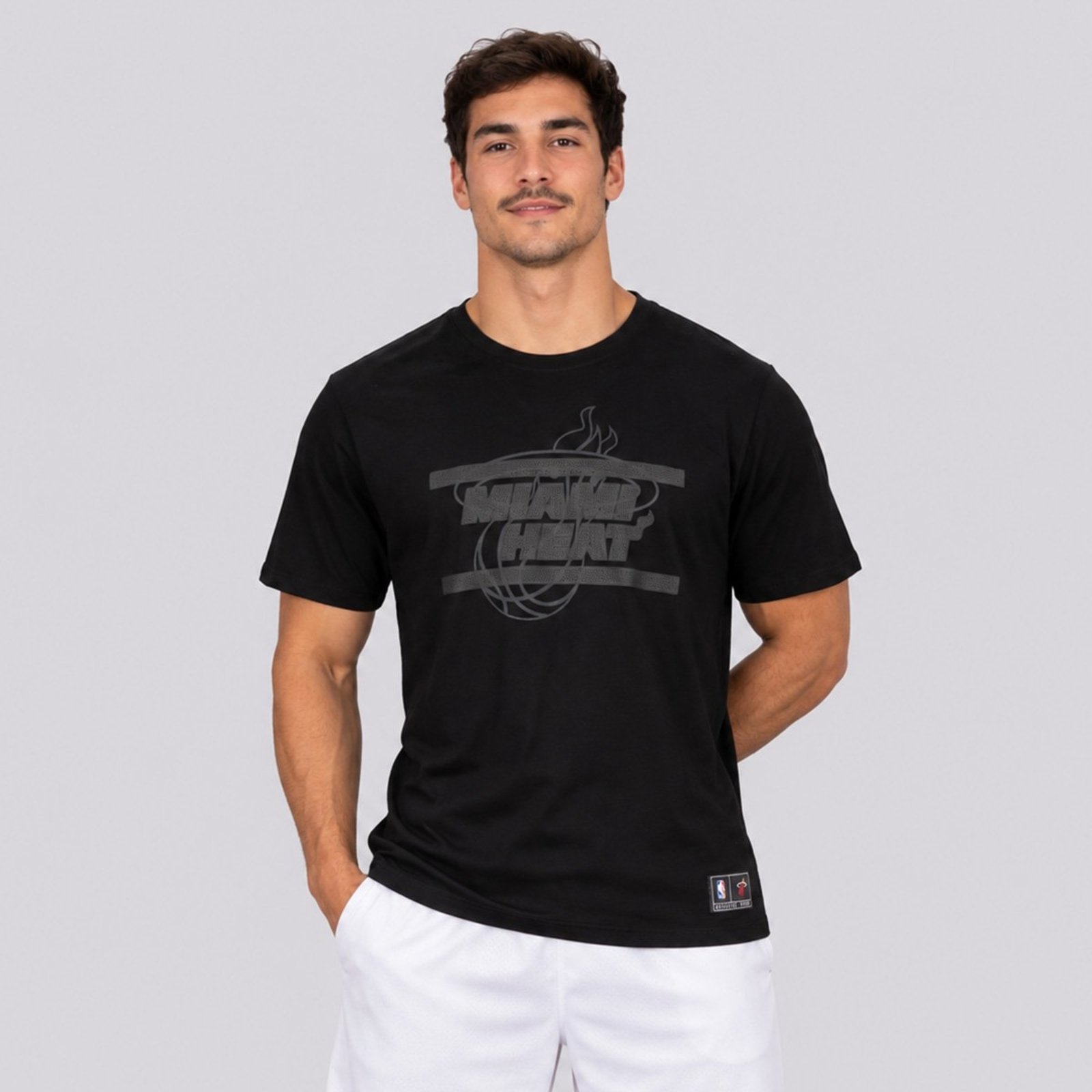 Camiseta NBA Miami Heat Escudo Preta