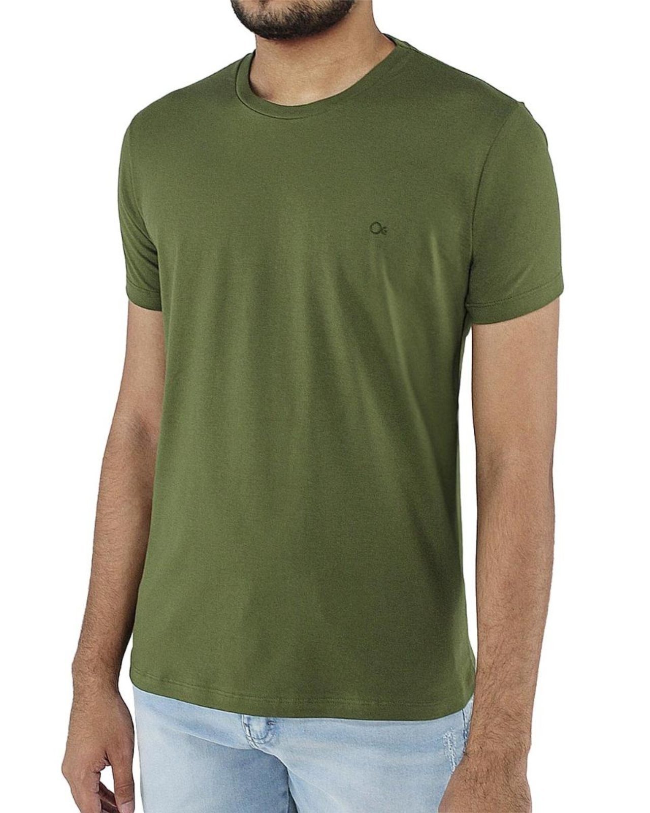 Camiseta Manga Curta Básica Slim Ogochi Masculina 006490001 Verde