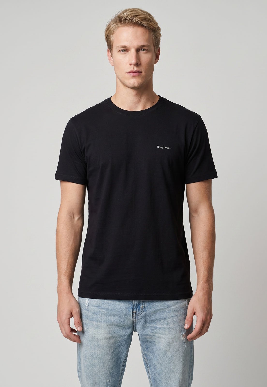 Camiseta Masculina Hang Loose Silk Mini Preta