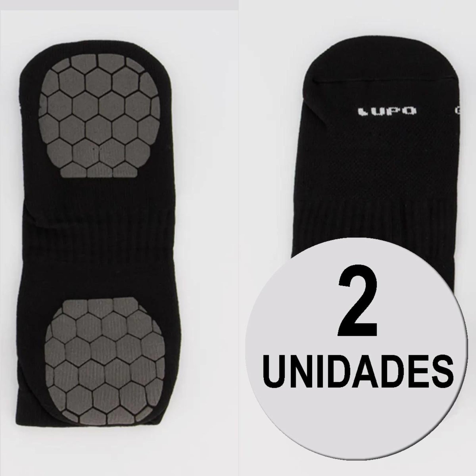 Kit de 2 Pares de Meias Lupo Antiaderente Preta