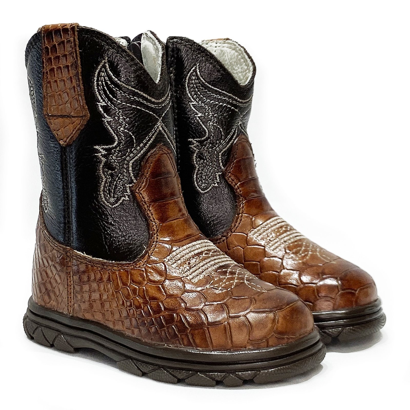 Infantil - Bota Texana Linha New Baby Premium Couro Legítimo Escamado Unissex Kapell
