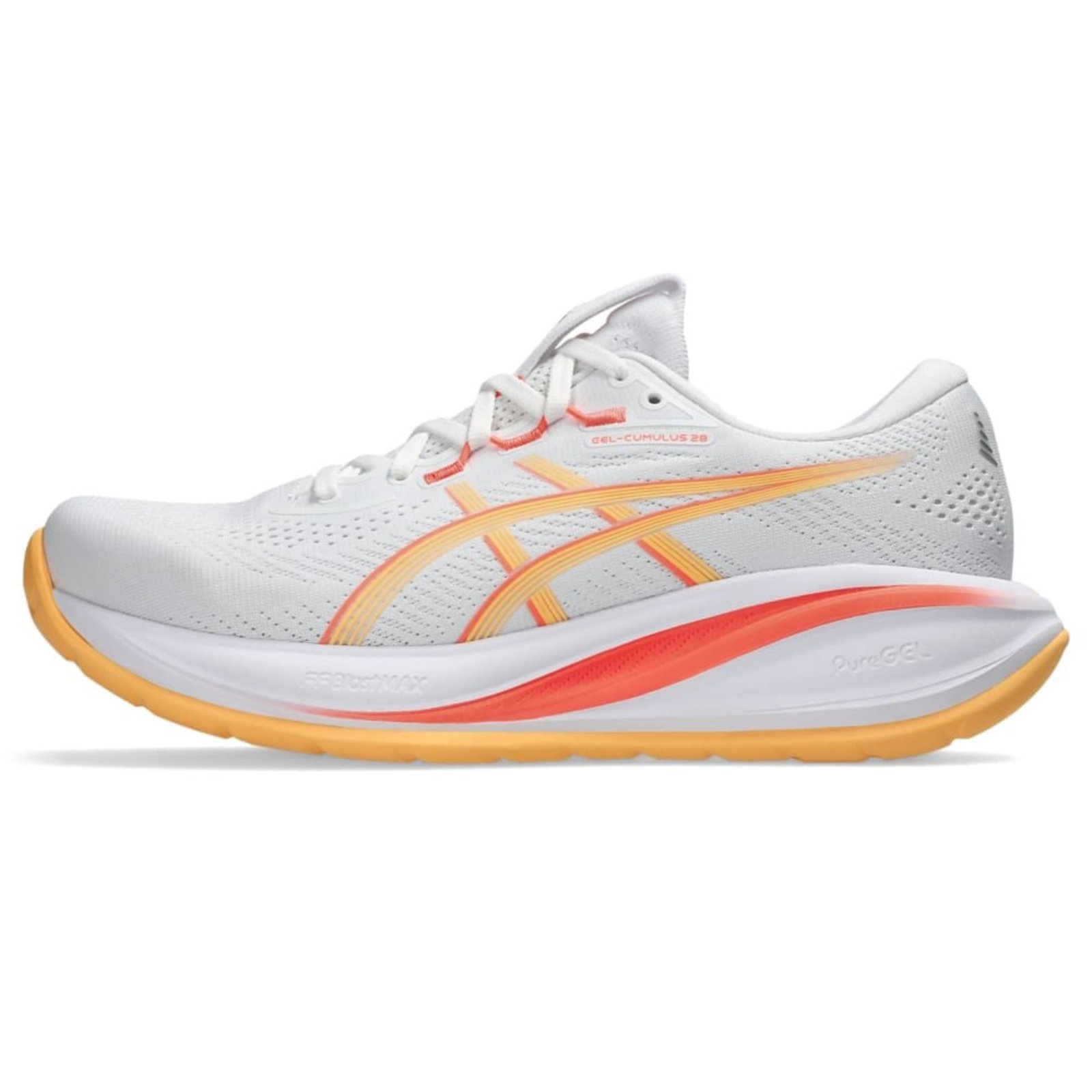 Tênis ASICS GEL-Cumulus 28 - Feminino - Branco/Laranja