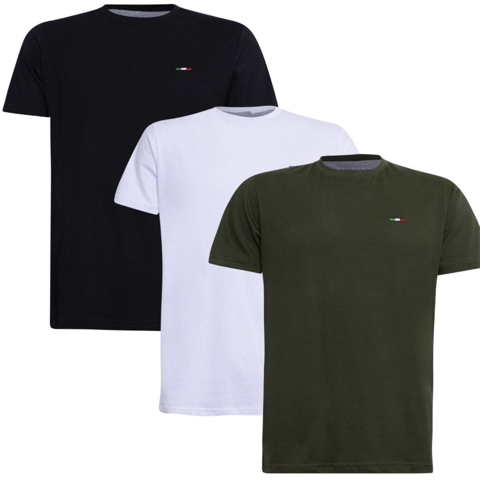 Kit 3 peças Camisetas Industrie Básica Bordada Itália Tommi Algodão Premium Masculina
