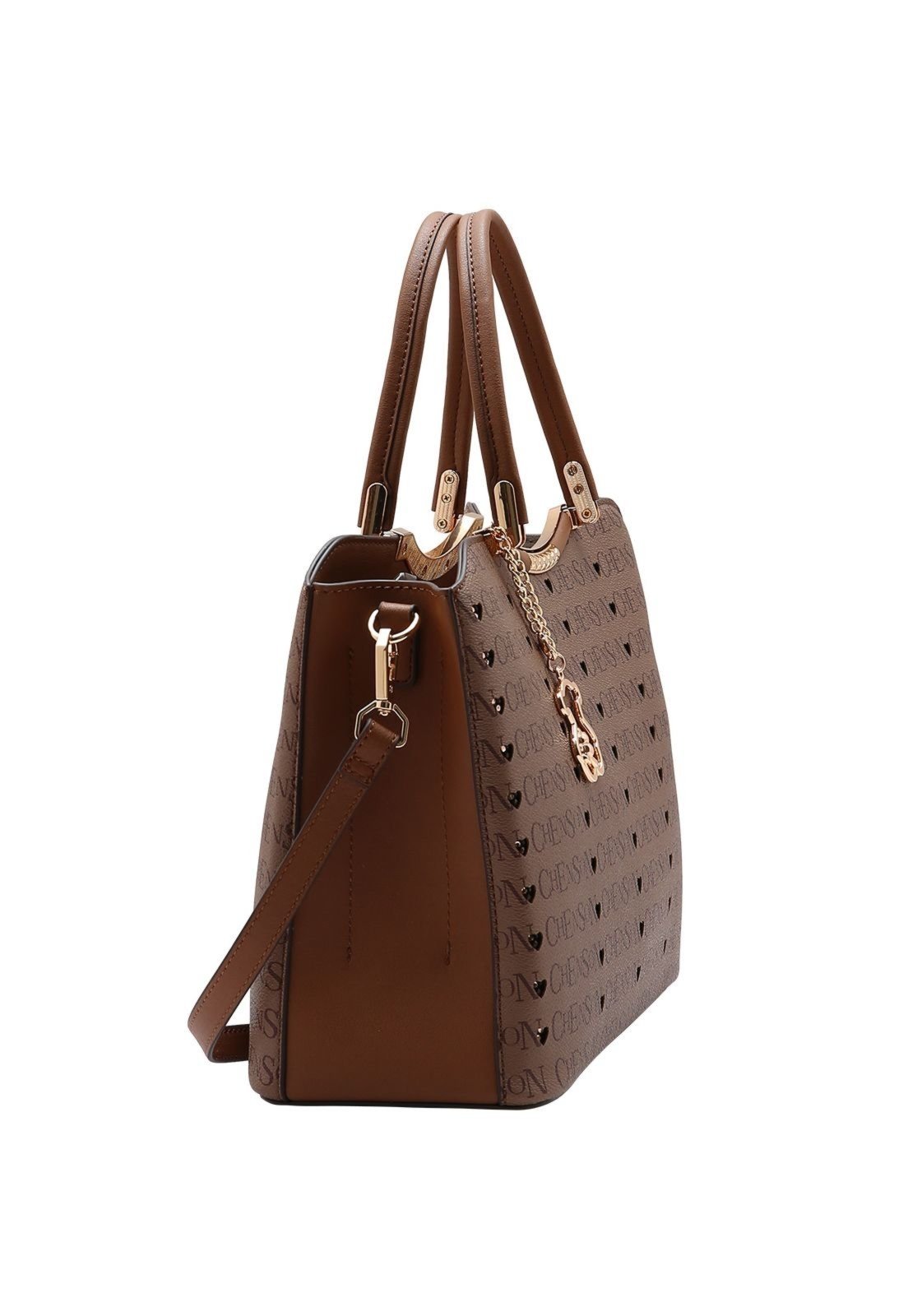 Vista 3 Bolsa Feminina Chenson Cristal Monograma 3485395 preto preto