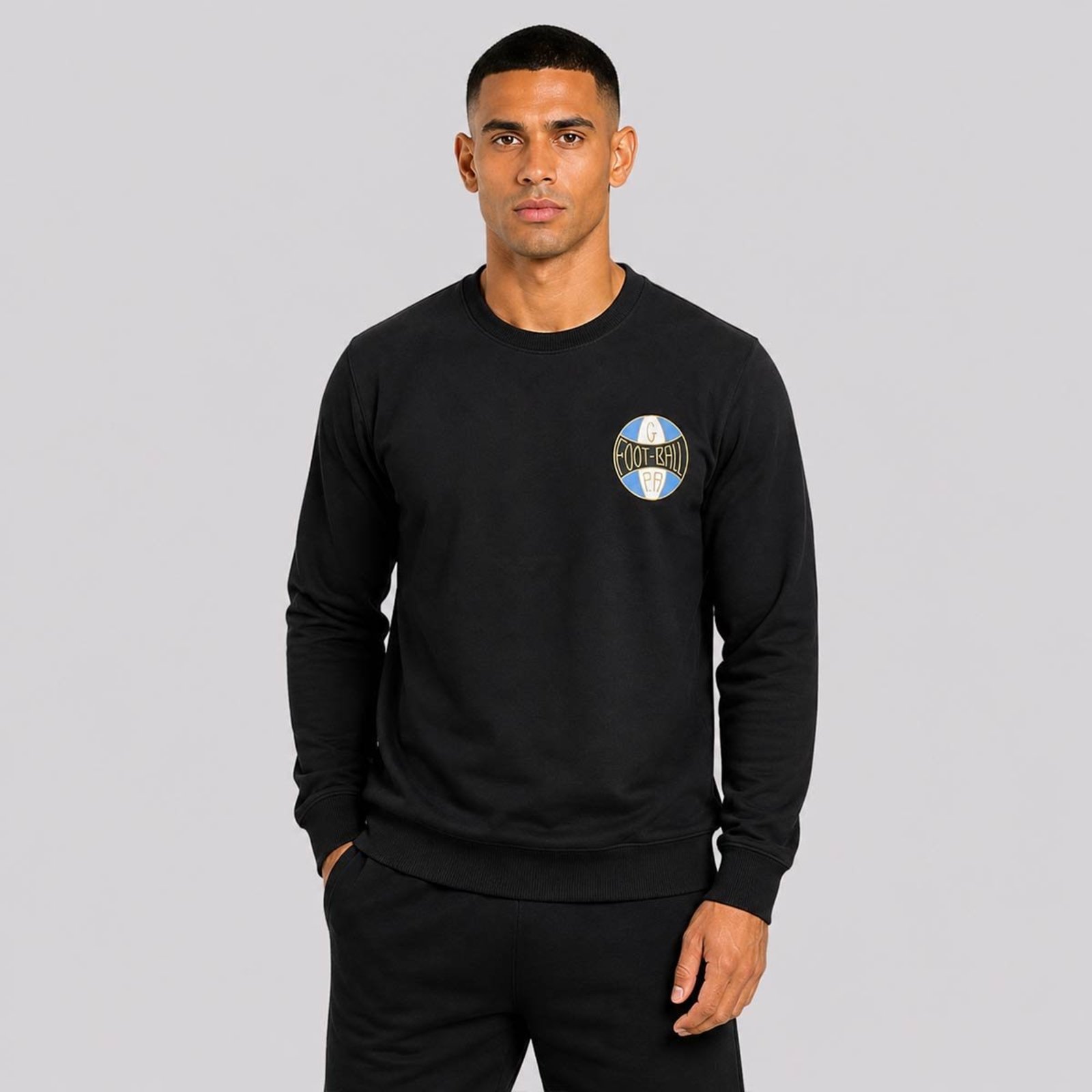 Moletom Grêmio Escudo Retrô Preto