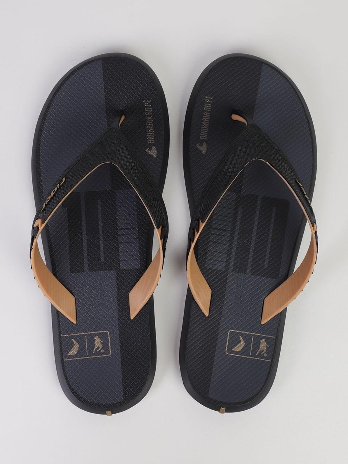 Chinelo Rider Masculino PRETO/DOURADO