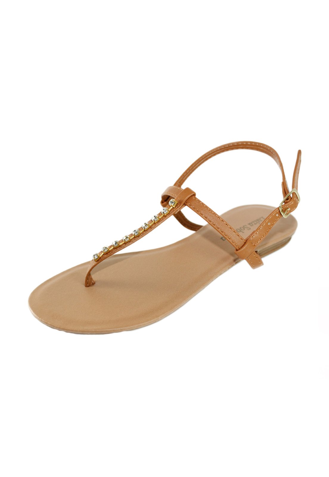 Rasteira Luiza Sobreira Caramelo Strass Mod. 2040