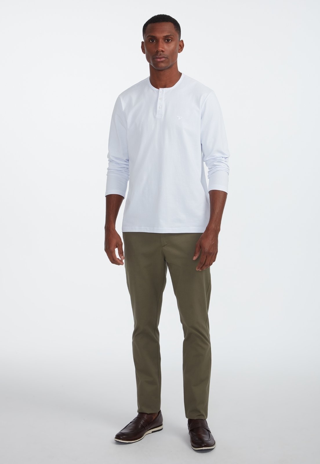 Camiseta Traymon Slim Gola Portuguesa Branco